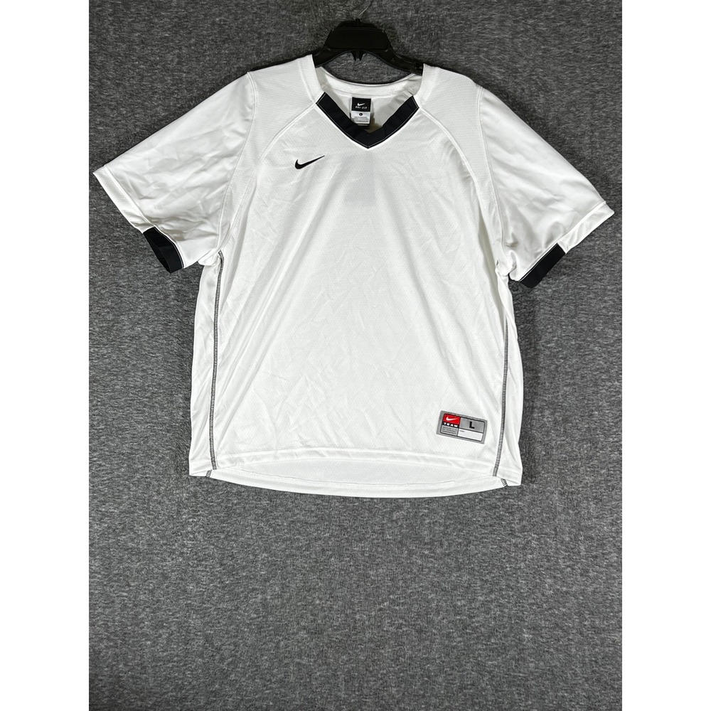 Nike Lacrosse Mens Dri-FIT Mesh Jersey White Black 323215-106 Large NWT